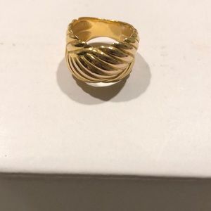 Milor Italy 925 Ribbed Bypass Ring